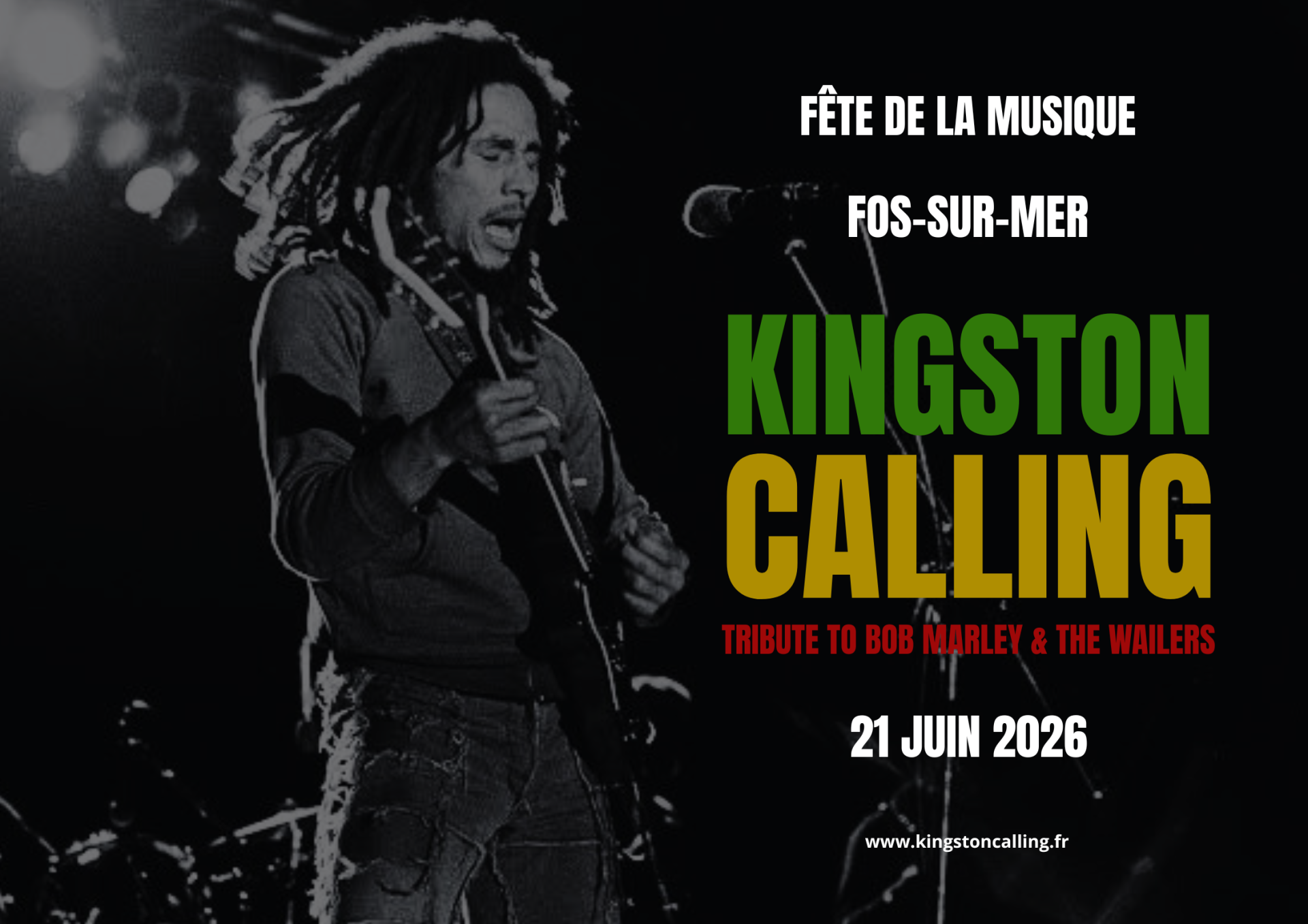 Affiche du concert de Kingston Calling à Fos-sur-Mer, Fête de la Musique, 21 juin 2026